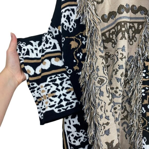 Ten-Oh Boho Open Front Cardigan Sweater Kimono Size 8 - Picture 5 of 13